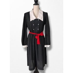 Vintage 1970s Lady Carol Secretary Dress, Size 14